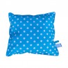 Poduszka puszysta do łóżeczka kropka biała na niebieskim