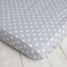 Prześcieradło dostawka kropka biała na szarym